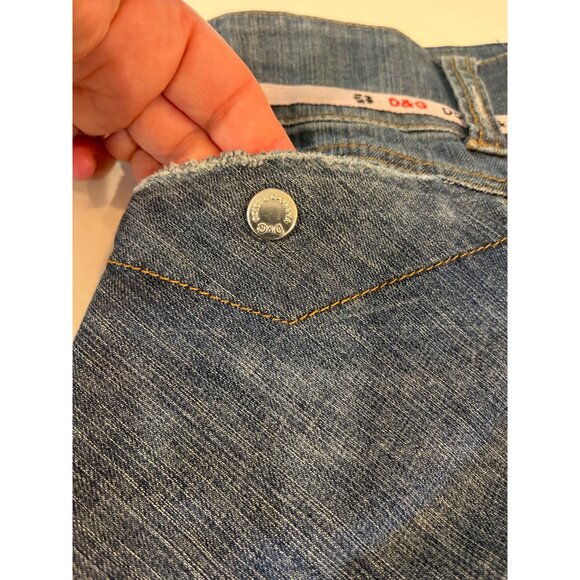 D&G Dolce & Gabbana Womens Distressed Denim Mini Skirt With Frayed Hem Size M - Picture 4 of 9